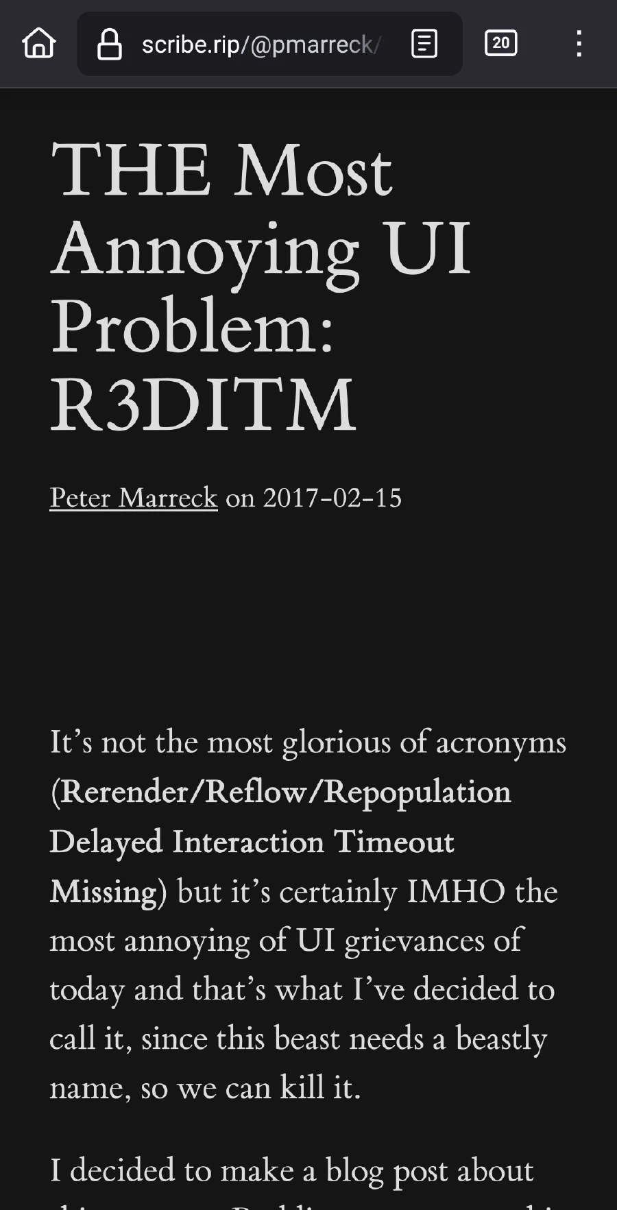 Scribe frontend with just content